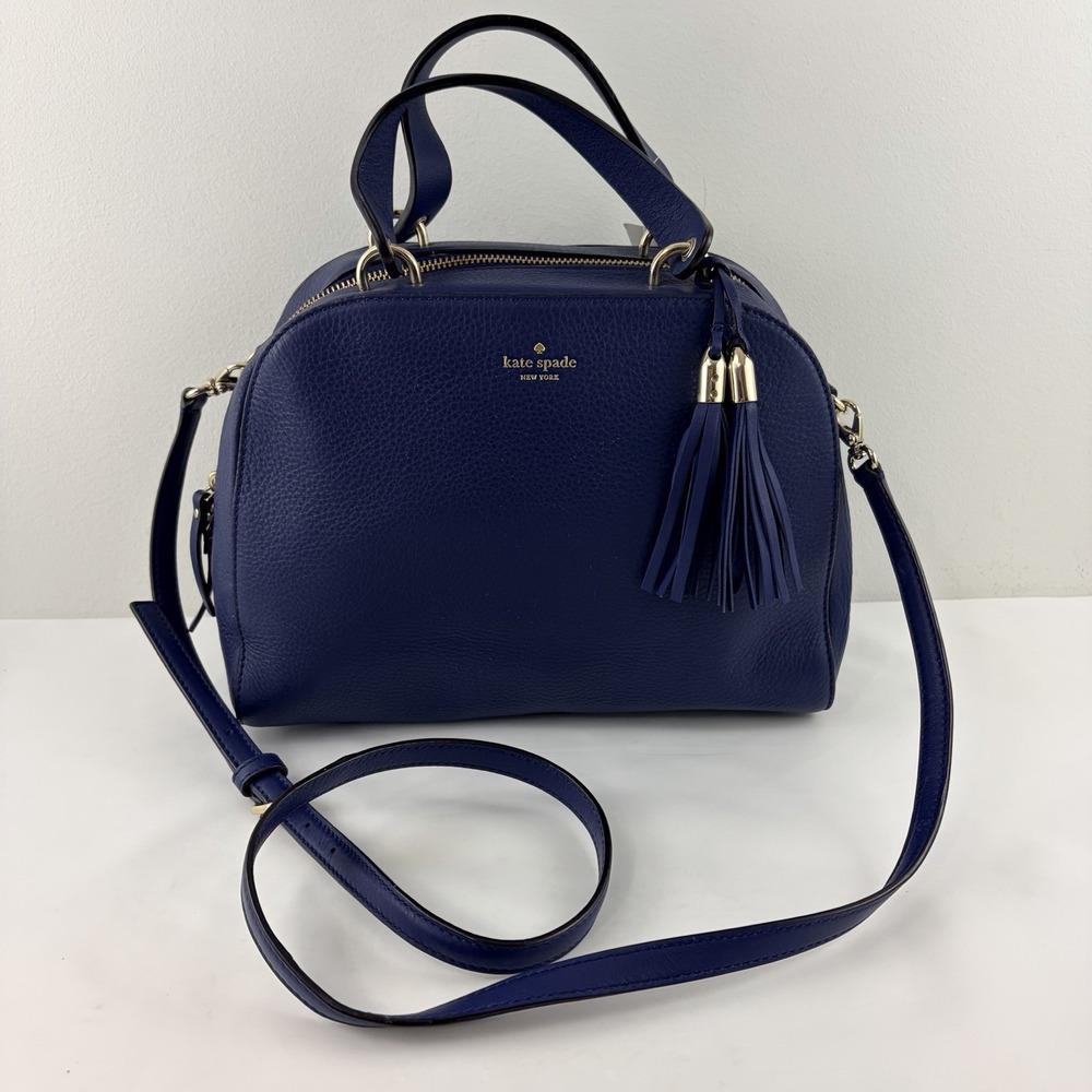 Kate Spade Atwood Place Bayley Satchel Oceanic Blue Leather Crossbody NWT